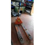 Narrow Blade Pallet Truck, 250kg (Collection Delayed to Friday 24th May) (Location: Bolton. Please