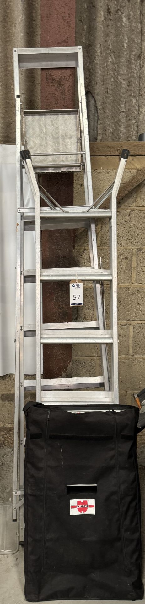 Wurth Extendable Ladder, Pair of Stepladders & a Double Extension Ladder (Location: Brentwood.