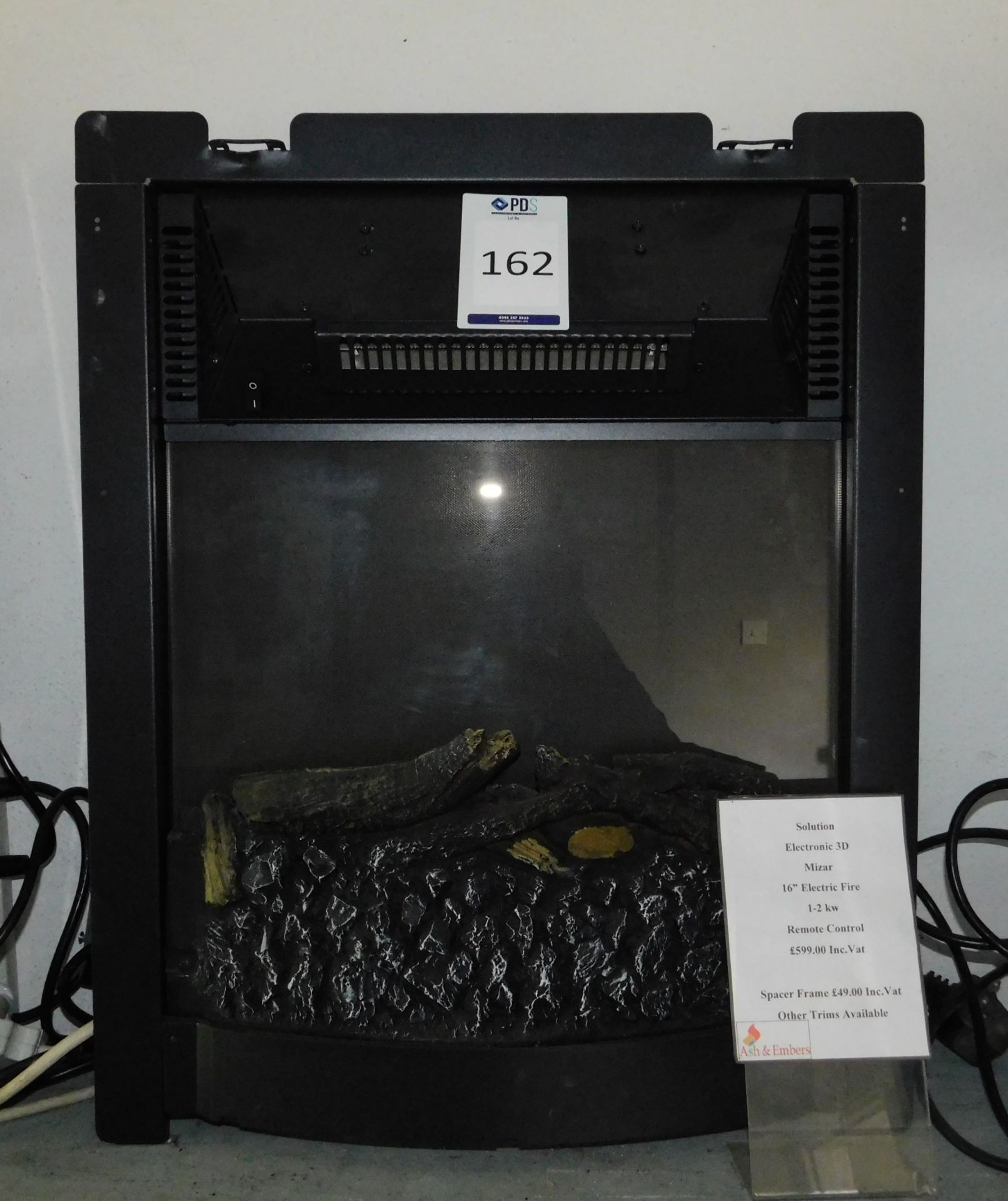 Ex-Display “Solution 3D” 16” 1-2kw Electric Fire with Remote (Where the company’s description/