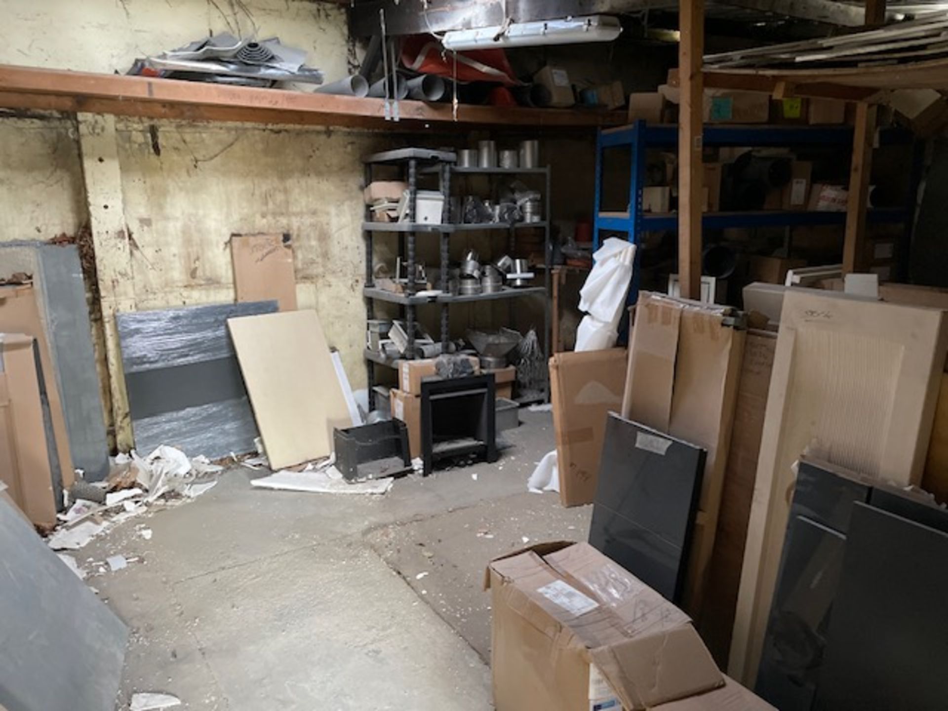 The Remaining Contents of Room Including Granite Hearths & Panels, Flue Joints, Racks & Contemporary