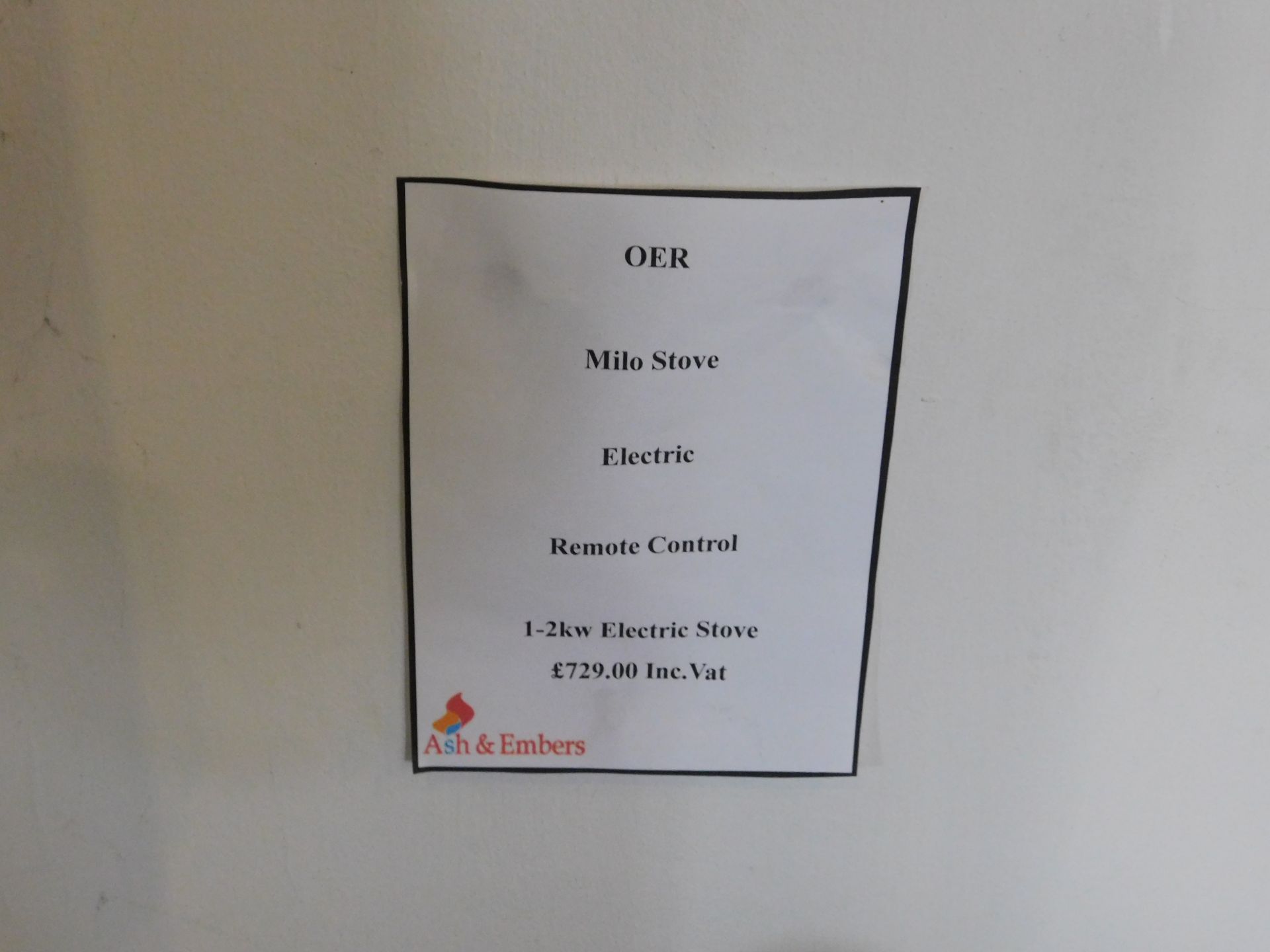 Ex-Display OER “Milo” 1-2kw Electric Stove with Remote (Where the company’s description/price - Image 3 of 3