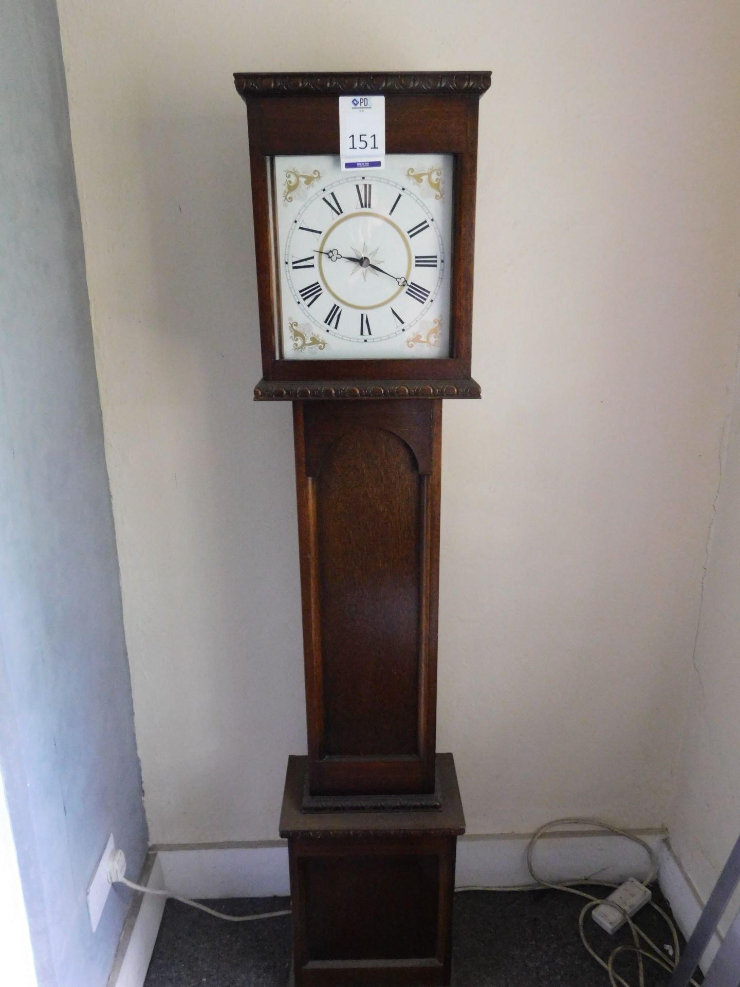 Ex-Display Reproduction Granddaughter Clock in Medium Oak Case (Location: Romford. Please Refer to