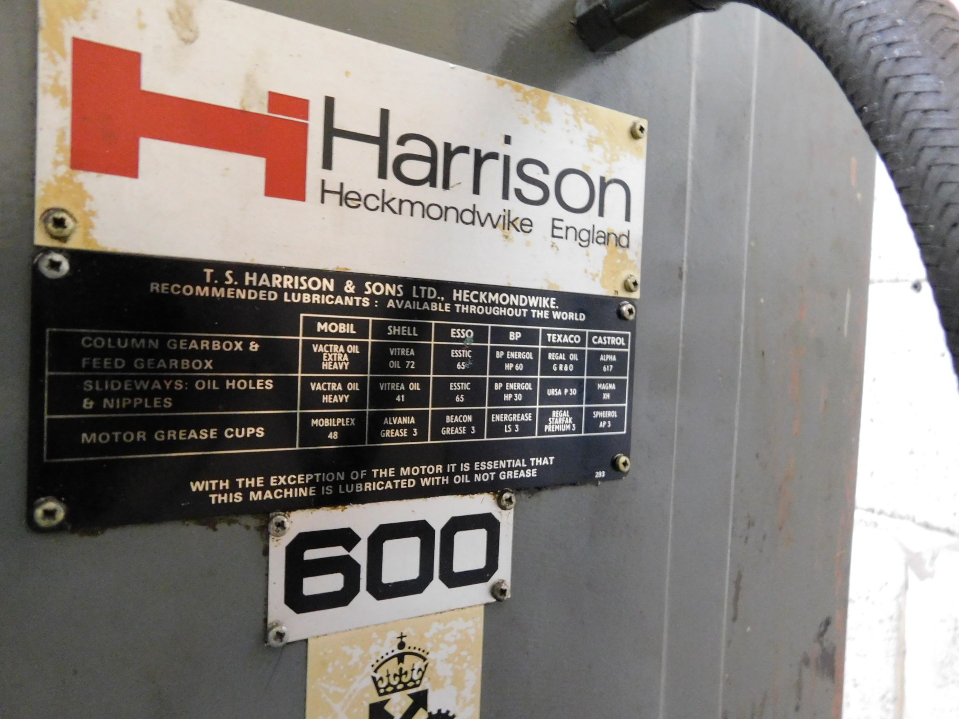Harrison 600 Surface Grinder with DRO-3 Axis Controller, Serial Number 149041 (Location: Bolton. - Image 14 of 14