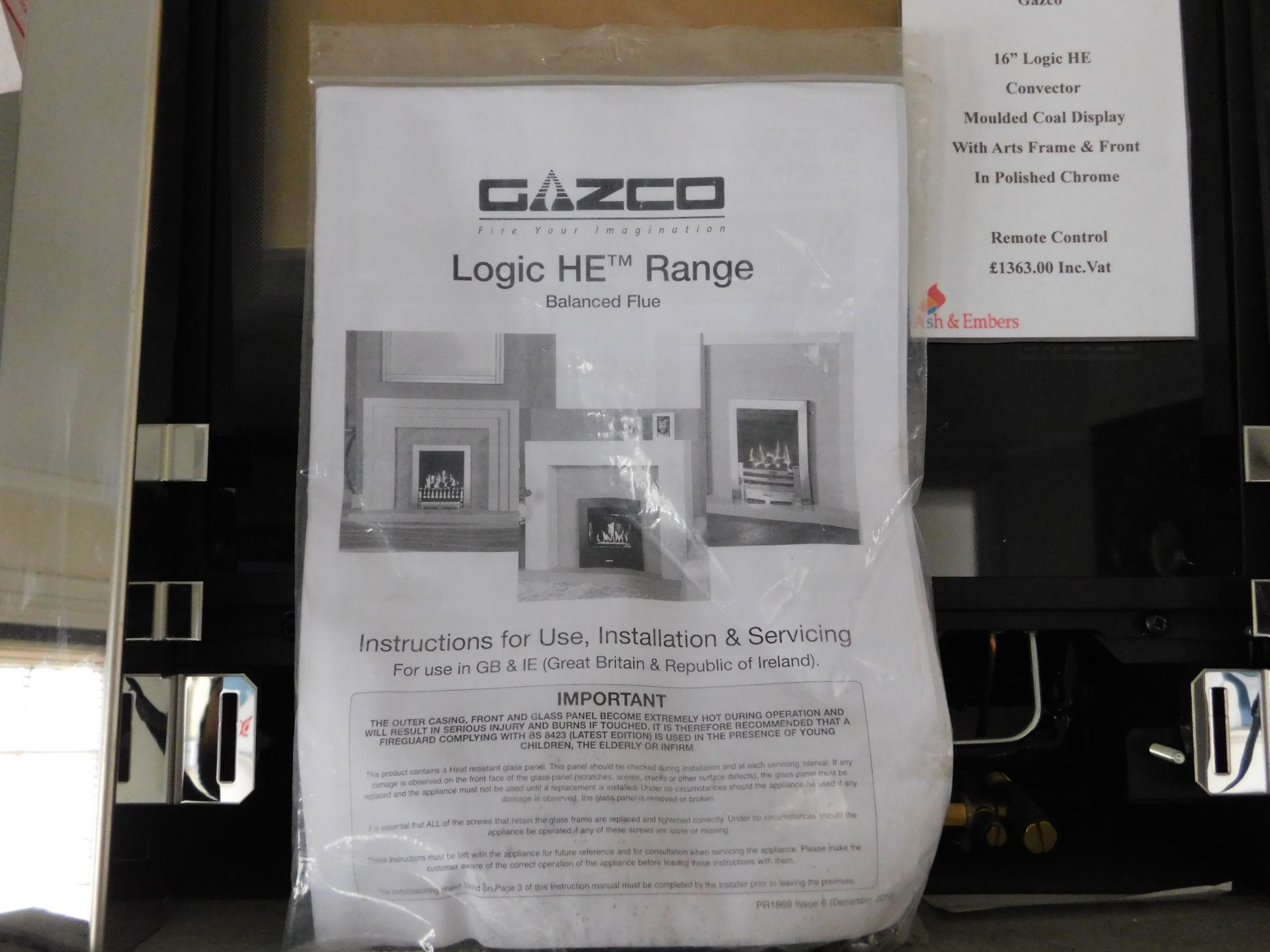 Ex-Display Gazco 16” Logic He Coal Effect Fire (Where the company’s description/price information is - Image 3 of 3