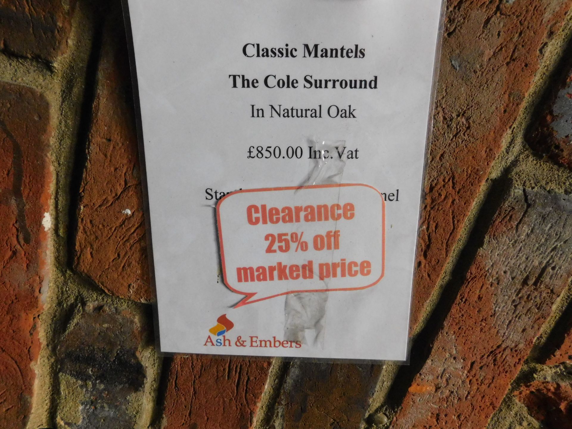 Ex-Display Classic Mantels 60” Medium Oak “Cole Surround” (Where the company’s description/price