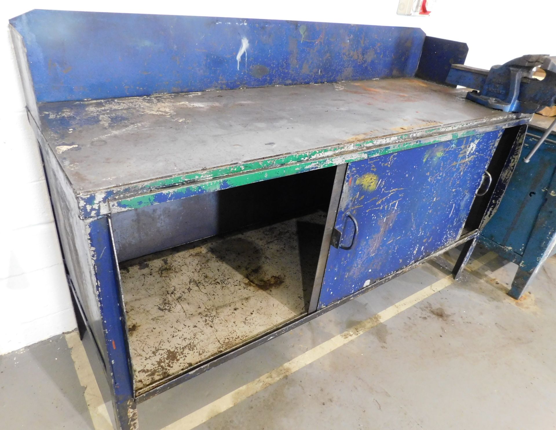 2 Metal Benches with Vices (Located Rugby. Please Refer to General Notes) - Image 2 of 5