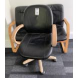 2 Leather Effect Cantilever Chairs & Leather Effect Office Chair (Located Rugby. Please Refer to