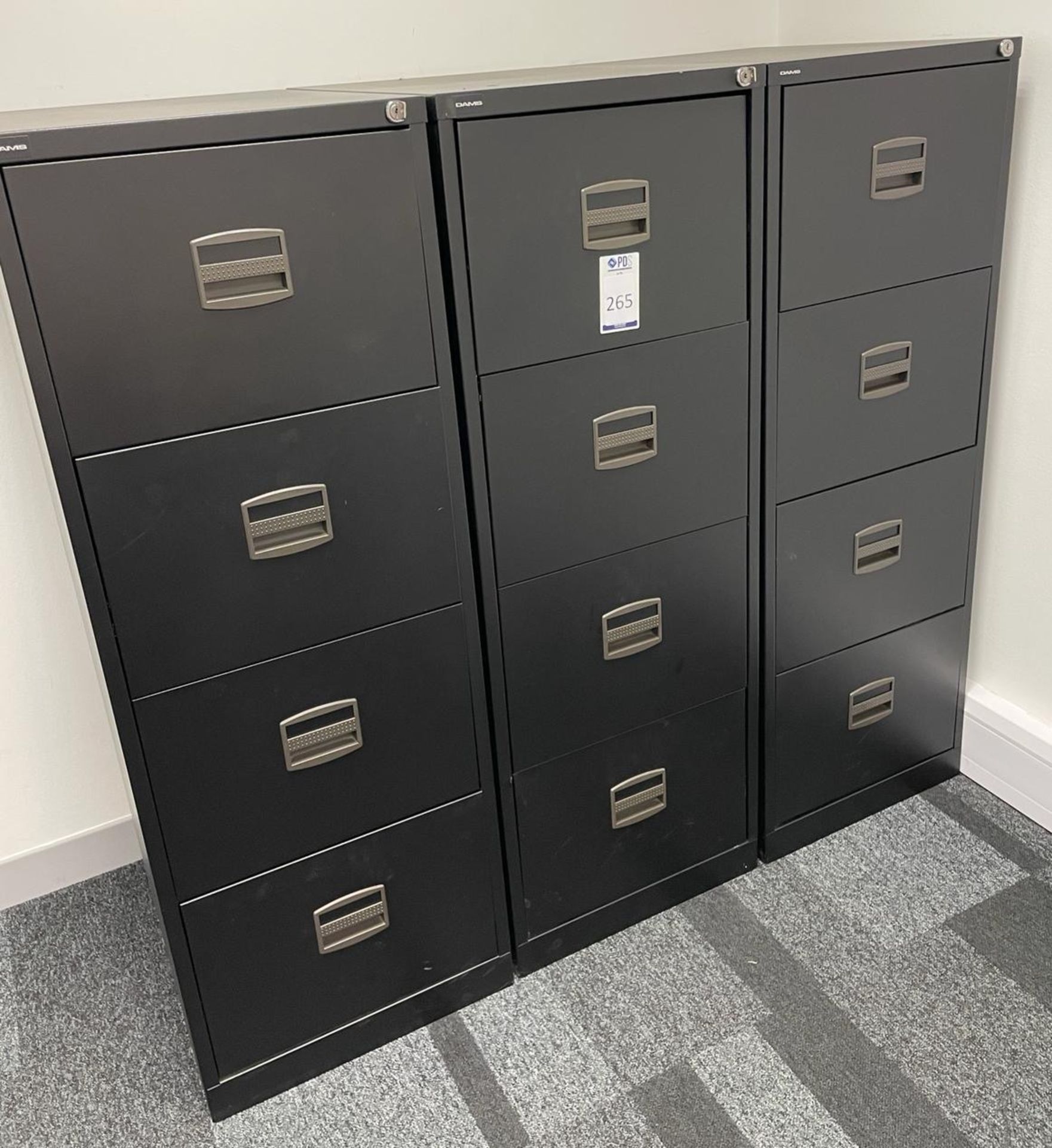 3 Metal Filing Cabinets, 4-Drawer (Located Rugby. Please Refer to General Notes)