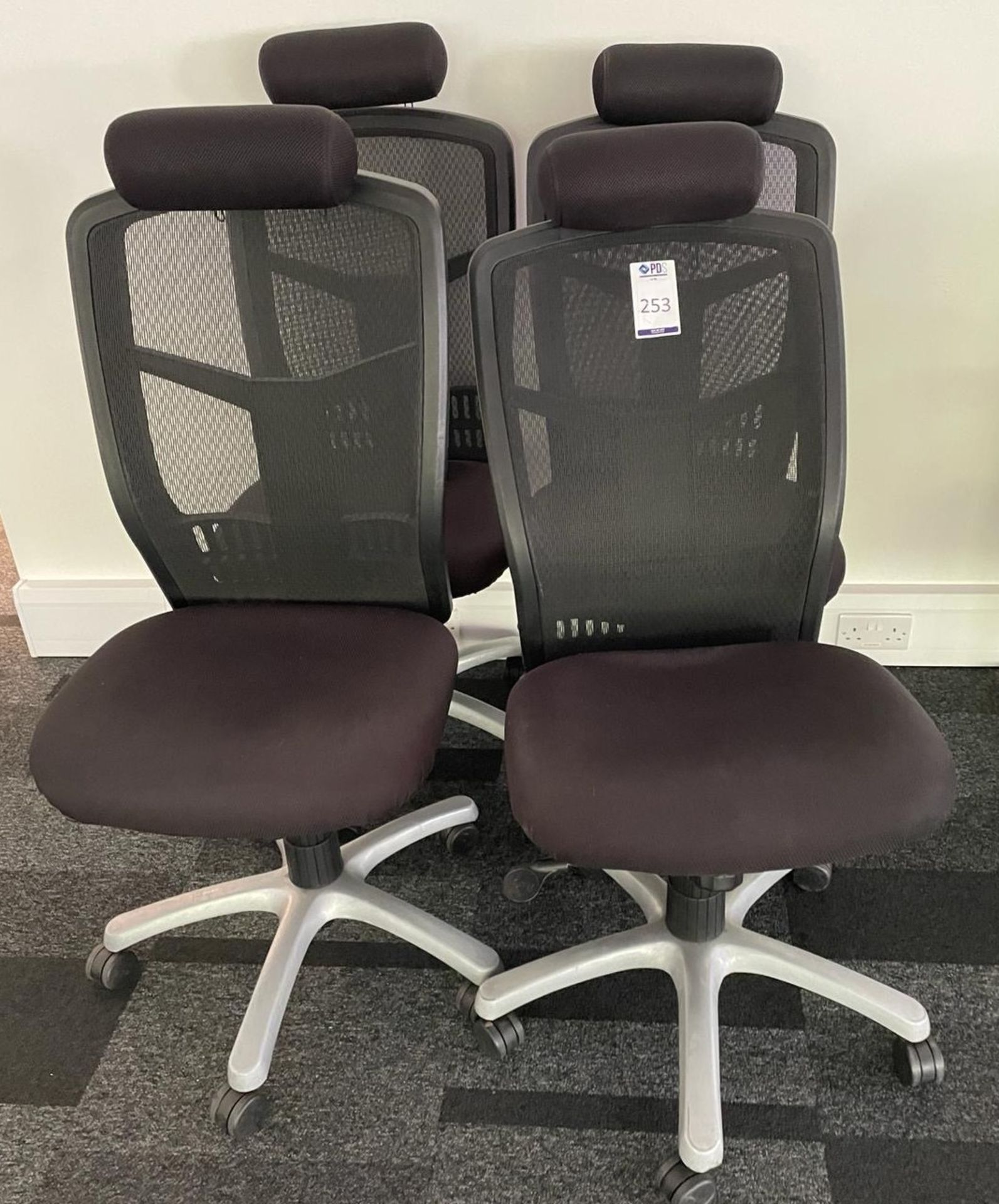Four Black Upholstered Operators Chairs (Located Rugby. Please Refer to General Notes)