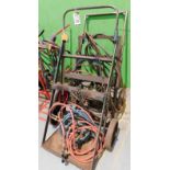 2 Twin Oxyacetylene Bottle Trolleys with Hoses, Gauges & Torches (Located Rugby. Please Refer to