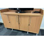 Light Oak Effect Cupboard, 4-Door (Located Rugby. Please Refer to General Notes)