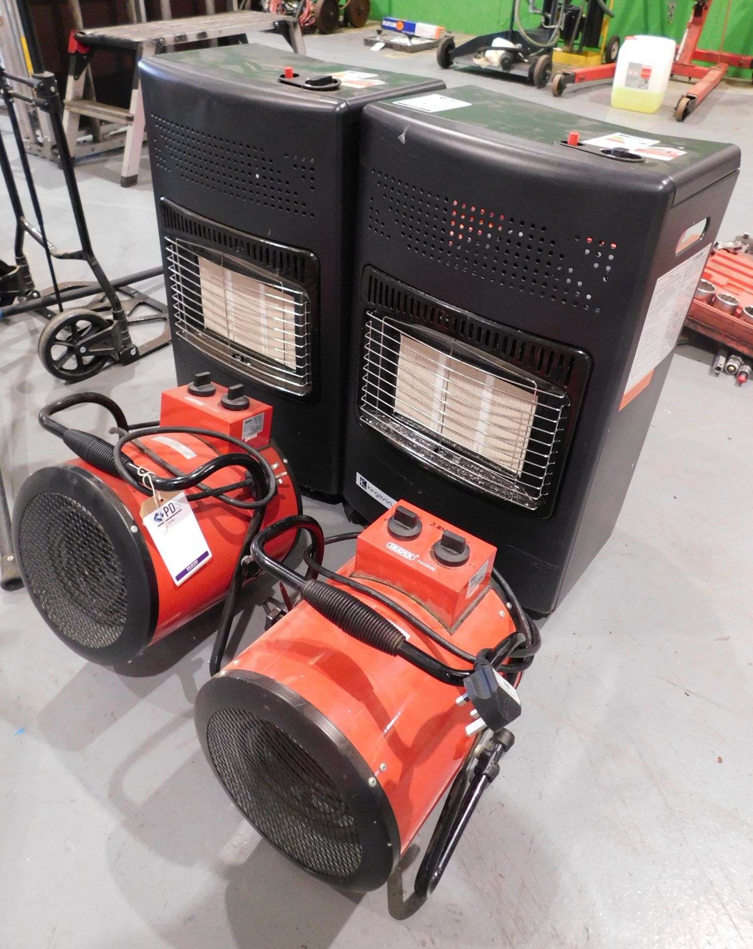 2 Gas Heaters & 2 Draper ESH2800B, 240v Space Heaters (Located Rugby. Please Refer to General