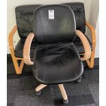 2 Leather Effect Cantilever Chairs & Leather Effect Office Chair (Located Rugby. Please Refer to