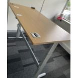 Contents of 2 Offices to Include Electric Linak Beech Effect Rise & Fall Desk, Beech effect Curved