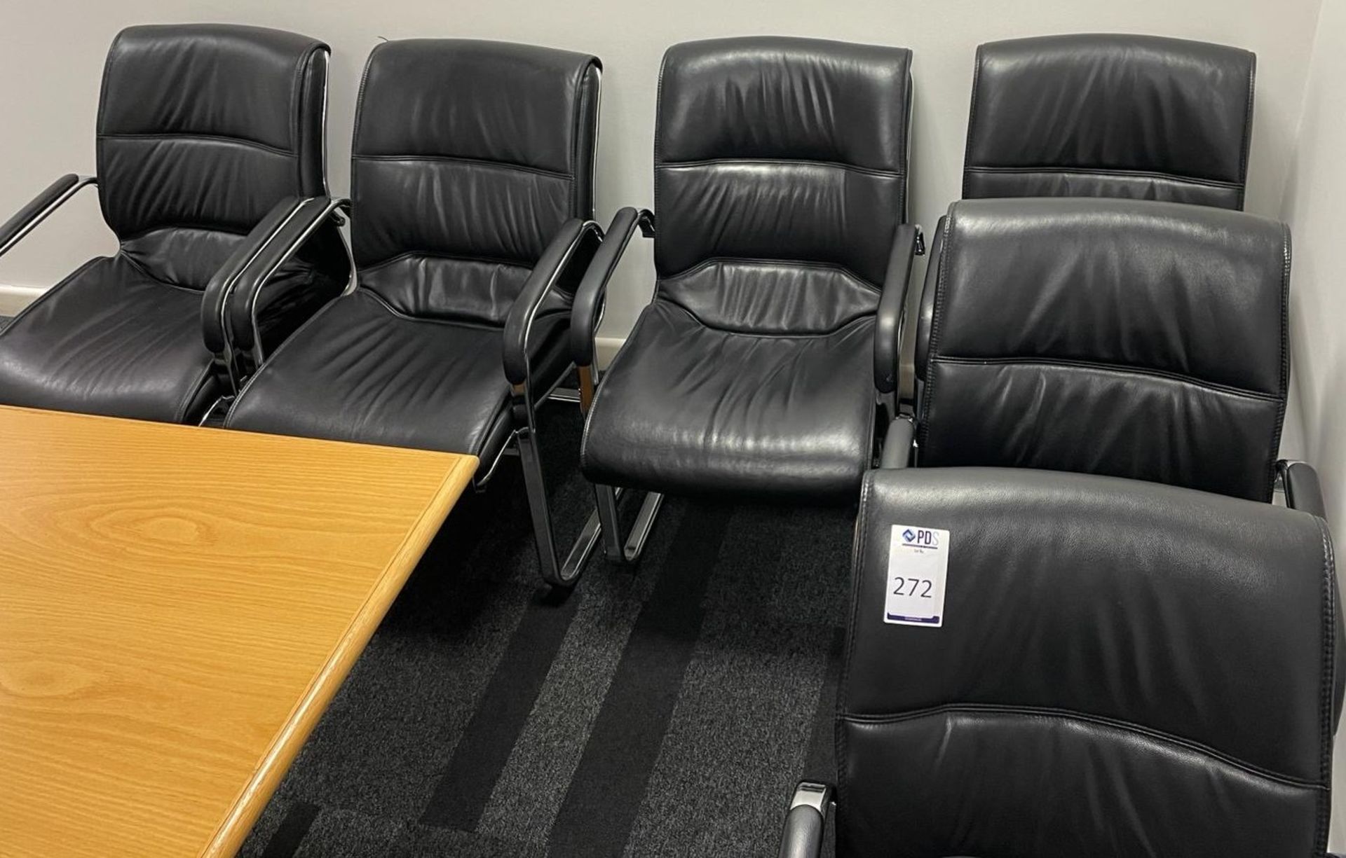 6 Leather Cantilever Chairs (Located Rugby. Please Refer to General Notes)