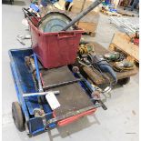 Oil Drain Trolley, Pneumatic Pump & Workshop Creeper (Located Rugby. Please Refer to General Notes)