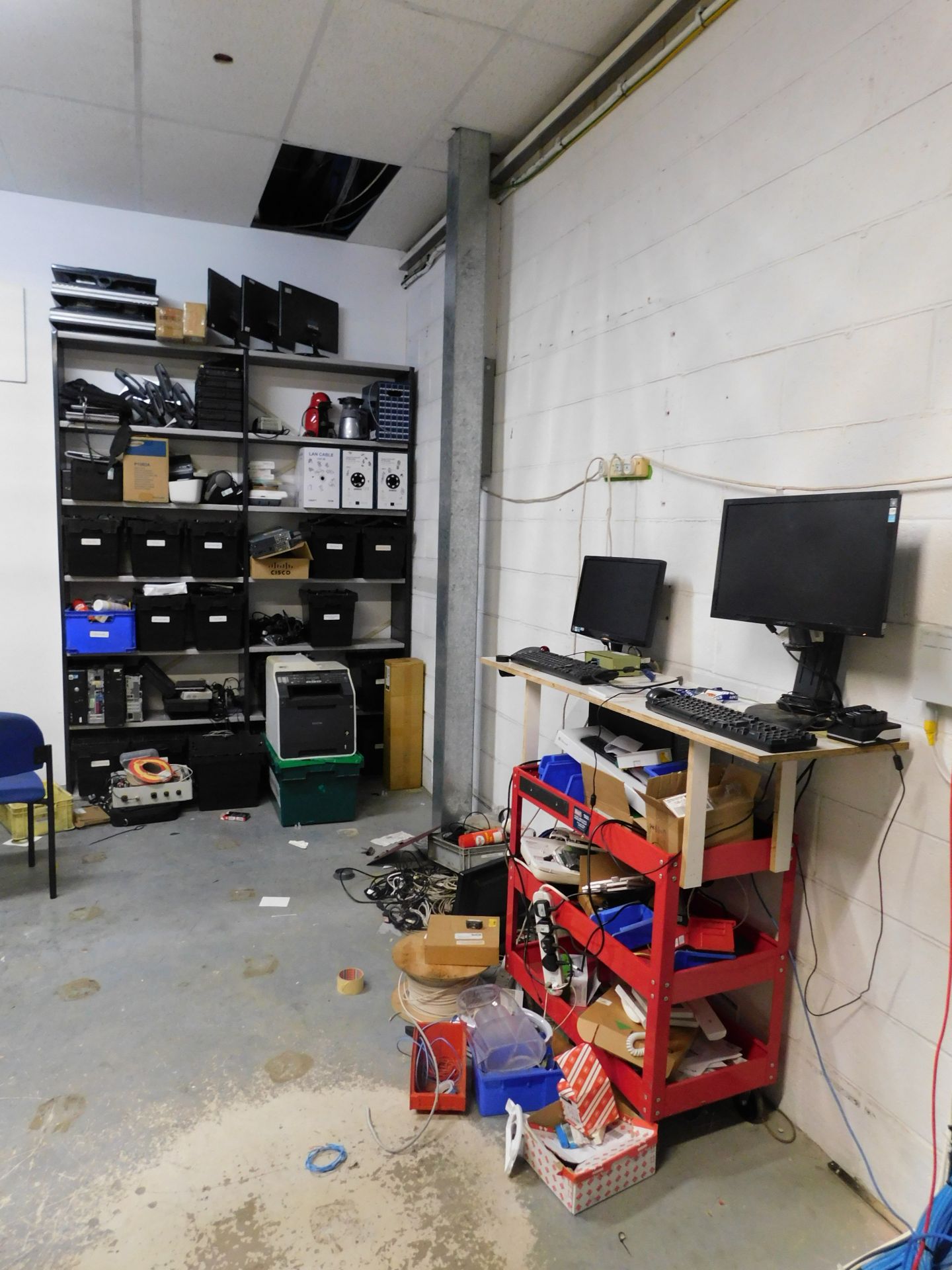 Room & Contents of Workwear & Exhibition Stands (Laptops, Computers & Contents of Comms Cabinet