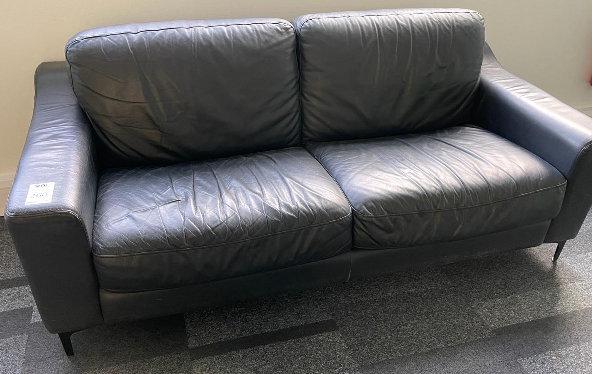 3-Seat Leather Sofa & 2 Leather Effect Tub Chairs (Located Rugby. Please Refer to General Notes)