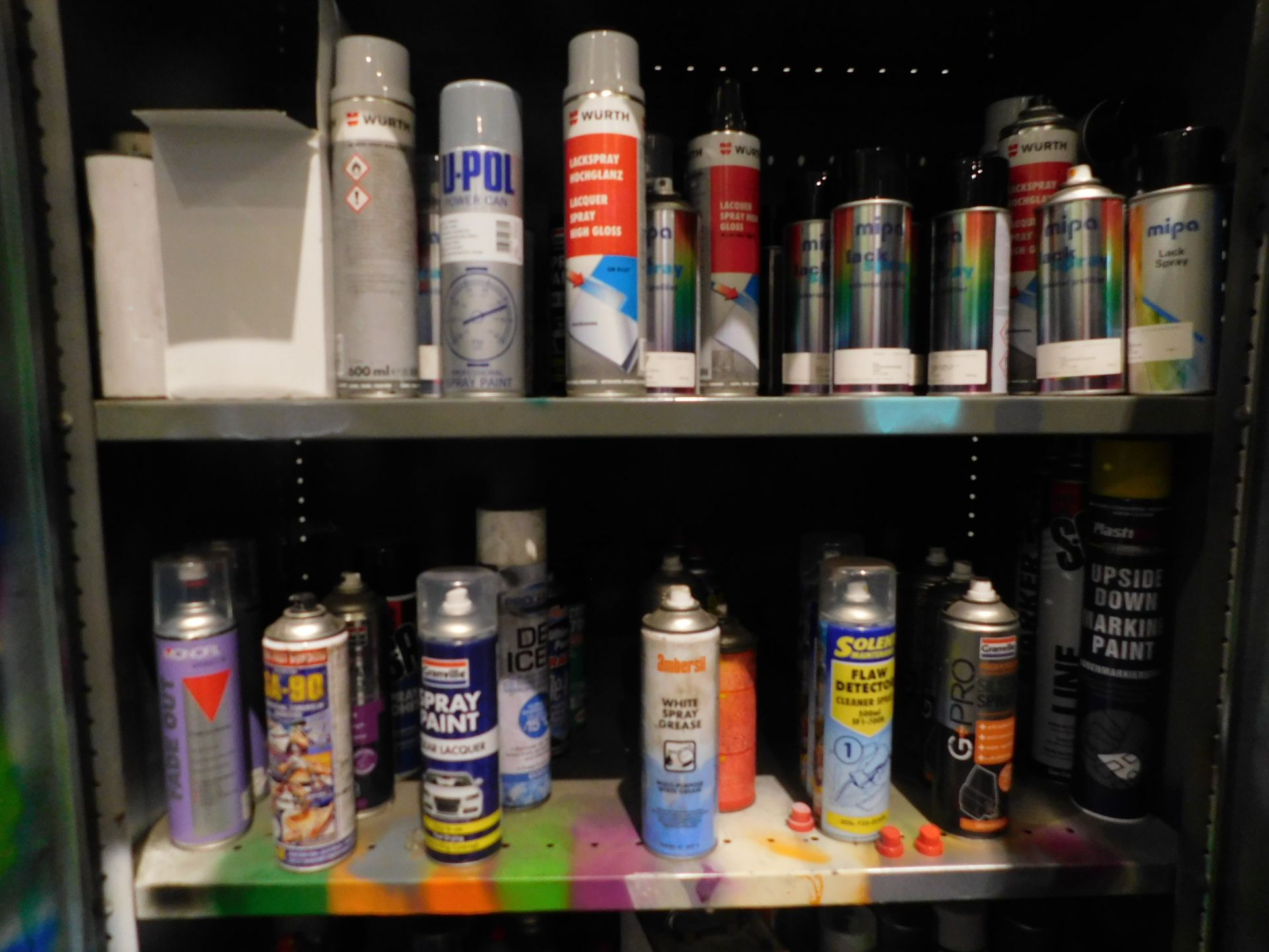 2 Double Door Cabinets & Contents of Assorted Sprays Cans, Adhesives Etc. (Located Rugby. Please - Image 4 of 9