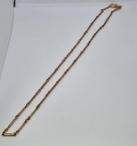 9ct rose gold double Albert watch chain. 15.3g approx. (B.P. 21% + VAT)