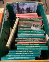 Two boxes of railway interest books to include: a collection of railway themed books published by