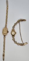 Ladies Excalibur 9ct gold faced watch together with another Avia yellow metal wristwatch. (2) (B.
