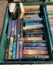 Two crates of Pratchett, Terry: Discworld series 1990's paperback books published by Corgi, together