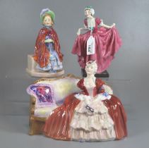 Three Royal Doulton figurines; 'Little Lady Make Believe' HN1870, 'Belle O'the Ball' HN1997 and '