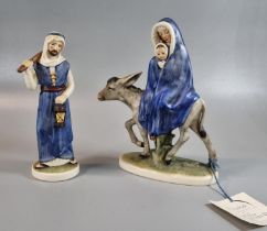 Goebel 'Flight into Egypt' figure group depicting Mary holding baby Jesus on a donkey, together with