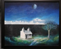 Raul Speek (contemporary, Cuban, working in Wales), Pembrokeshire cottage in an expansive