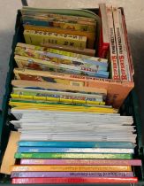Four crates of assorted books to include: various Rupert Bear annuals and books; Rupert Colour
