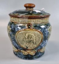 Royal Doulton stoneware Lord Nelson tobacco jar and cover, commemorating the centenary of his death.