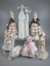 Three Coalport figurines to include: 'Childhood Joys', Ladies of Fashion 'Melody' and Le Belle
