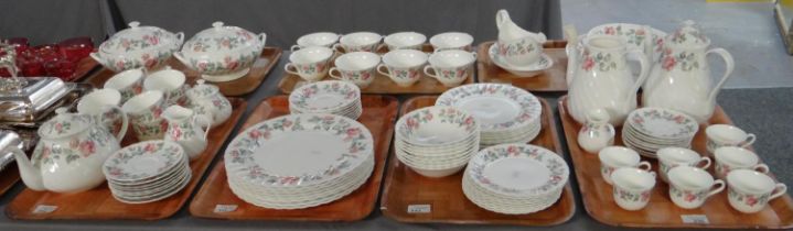 Seven trays of Wedgwood English bone china 'Rosehampton' design items to include: coffee pots (one