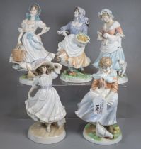 Four Royal Worcester limited edition Old Country Ways figurines to include: 'Rosie picking