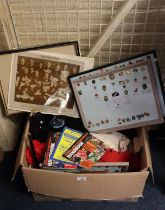 Box of assorted mainly Rugby Union ephemera to include: rugby jerseys including Wales B to Canada