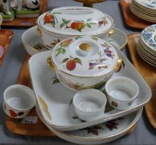 Tray of Royal Worcester 'Evesham' design oven to tableware to include: ramekins, serving dishes,