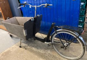 Vanandel of Amsterdam delivery bicycle with plywood box, converted from a tandem. (B.P. 21% + VAT)