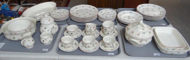 Six trays of Villeroy & Boch Luxembourg 'Petite Fleur' design china to include: various plates and