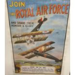 Group of assorted reproduction WWI and WWII posters to include: 'Join the Royal Airforce',