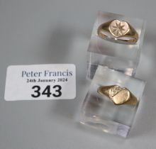 Two 9ct gold signet rings. 4.3g approx. (2) (B.P. 21% + VAT)