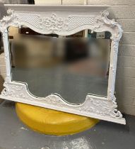 Rococo style painted over mantle mirror. 138x105cm approx. (B.P. 21% + VAT)