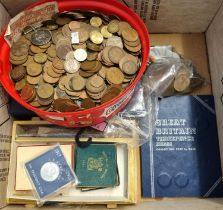 Box of assorted GB and other coinage: Festival of Britain 1951, 1914-63 Commemorative Coin President