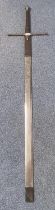 Large modern theatrical broad sword. (B.P. 21% + VAT)