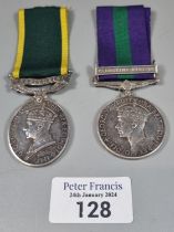 George VI General Service Medal with clasp for Palestine 1945-48 together with George Territorial
