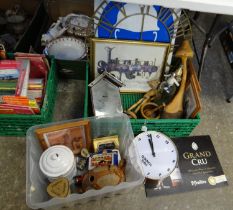 Collection of brewerania and other items to include: Schweppes soda syphon, Cookie Time shortbread