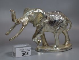 Silver model of an elephant on loaded base.(B.P. 21% +