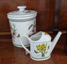 Portmeirion 'Botanic Garden' bread crock, the label marked 'seconds'. Together with a Portmeirion '