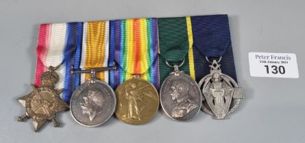 WWI Medal group comprising: 1914-15 Star, 1914-18 War Medal 1914-19 Victory Medal, Territorial