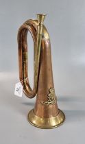 Brass military bugle bearing the crest of 'The Royal Artillery Regiment'. (B.P. 21% + VAT)